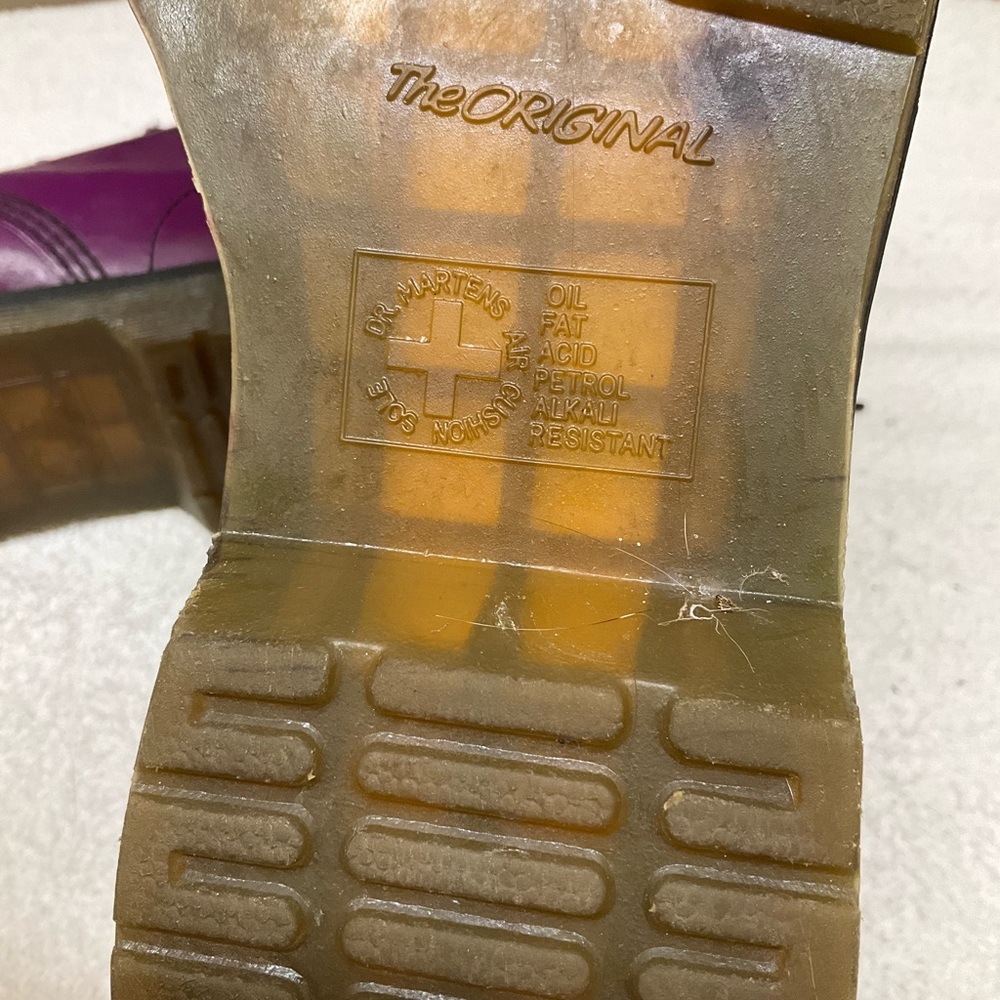 Dr. Martens Shiny Purple Combat Boots - Picture 5 of 13